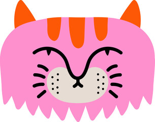 Funny Cat Head Illustration