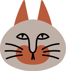 Funny Cat Head Illustration