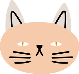Funny Cat Head Illustration