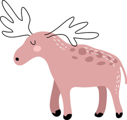Cute Animal Illustration. Scandinavian Style