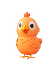 Chicken rooster mascot 3d cartoon design isolated on white background