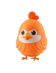 Chicken rooster mascot 3d cartoon design isolated on white background
