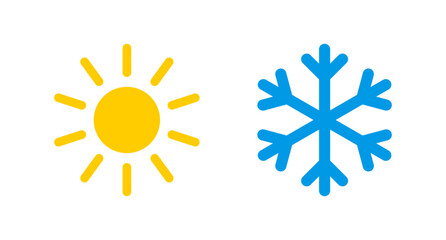 Sun and snowflake icons