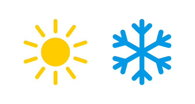 Sun and snowflake icons