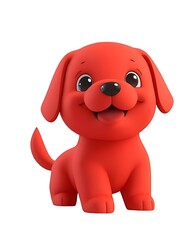 Fototapeta premium Cute smile dog mascot 3d cartoon design isolated on white background