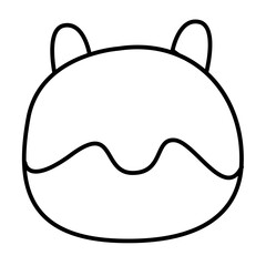frog of cute animal emoji line icon style
