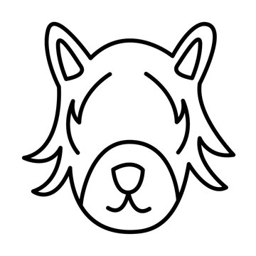 donkey of cute animal emoji line icon style