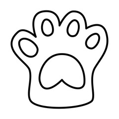 cat paws of international cat day line icon