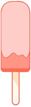 Popsicle pink icream on transparent background