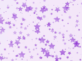 The violet space is sprinkled with violet stars, large and small.