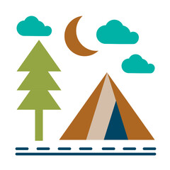 Fototapeta premium camping of tour and travel flat icon