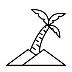 coconut tree of tour and travel line icon