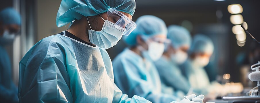 a surgical team working in the operating room.