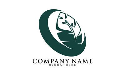 Modern leaf symbol logo vector