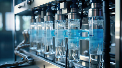 a close-up of a reverse osmosis water purification unit - obrazy, fototapety, plakaty