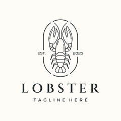marine lobster line art logo vector minimalist illustration design, lobster wildlife sea animal logo designBasic RGB