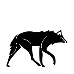 maned wolf of wild animal solid icon set