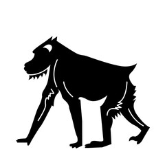 mandrill of wild animal solid icon set
