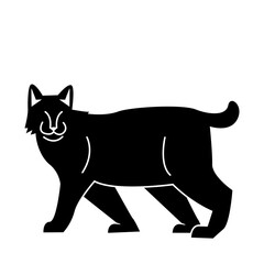lynx of wild animal solid icon set