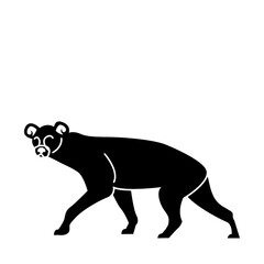 hyena of wild animal solid icon set