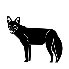 african wild dog of wild animal solid icon set