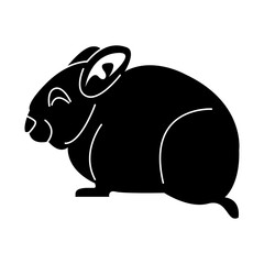 chinchilla of wild animal solid icon set