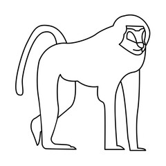 baboon of wild animal outline icon set