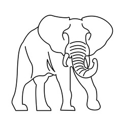 elephant of wild animal outline icon set