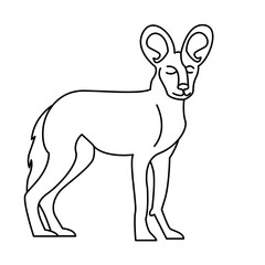 African wild dog of wild animal outline icon set