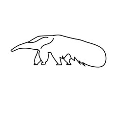 anteater of wild animal outline icon set