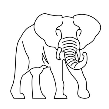 recommend clip art: elephant of wild animal outline icon set