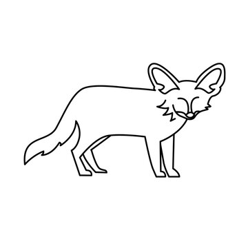 recommend clip art: fennec fox of wild animal outline icon set