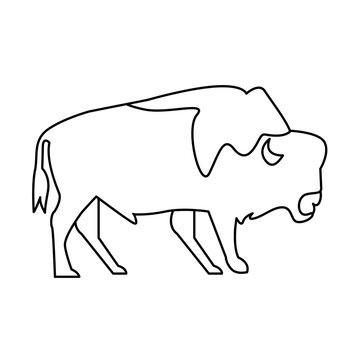 recommend clip art: Bison of wild animal outline icon set