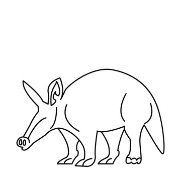 recommend clip art: Aardvark of wild animal outline icon set