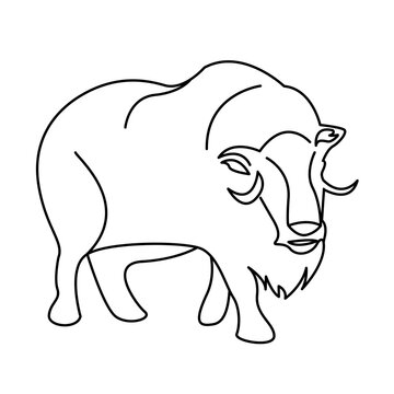recommend clip art: wildebeest of wild animal outline icon set