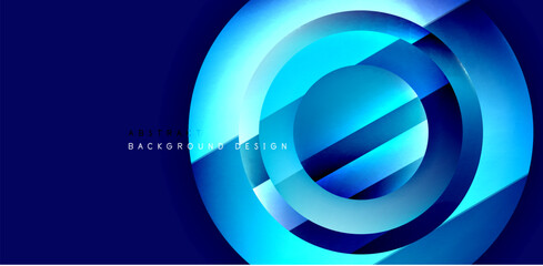 Circles with glossy surface and light and shadow effects abstract background. Template for covers, templates, flyers, placards, brochures, banners