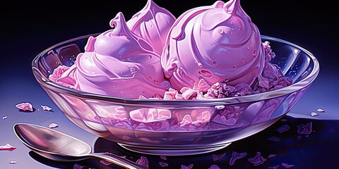 illustration of a bowl of ice cream, generative AI