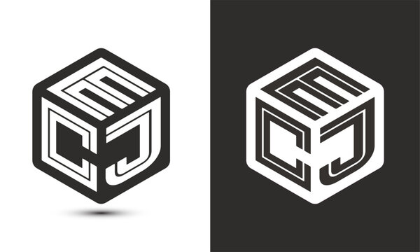 ecj letter logo design with illustrator cube logo, vector logo modern alphabet font overlap style.