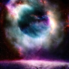 Obraz premium Nebula and galaxies in space. Abstract cosmos background
