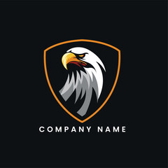 Eagle head with shield logo
