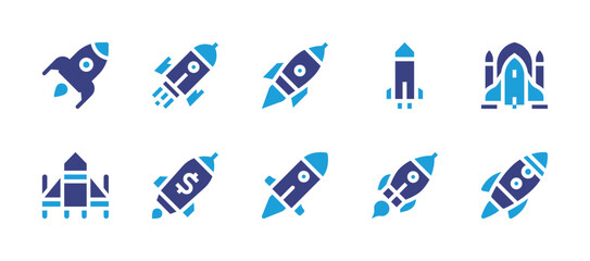 Rocket icon set. Duotone color. Vector illustration. Containing rocket, startup, rocket ship, launch.