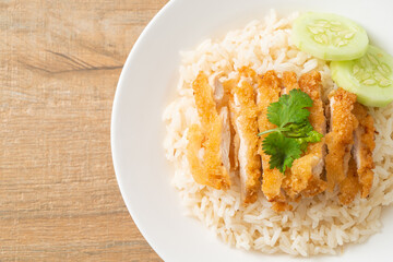 Steamed Rice with Fried Chicken or Hainanese Chicken Rice