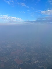 Heavy clouds are rising into the sky.