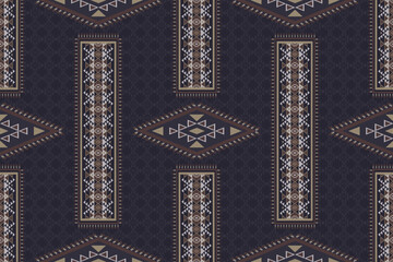 Aztec tribal geometric vintage pattern. Vector aztec kilim geometric shape seamless pattern. Ethnic tribal geometric pattern use for fabric, textile, wallpaper, cushion, carpet, rug, upholstery, etc.
