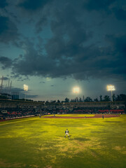 view of the city baseball stadium at night