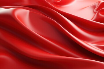Obraz premium Red satin, linen textiles, jeans fabric curves wave lines background texture for web design , banner , business concept. Generative AI