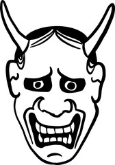 The Japanese mask  Art line image transparent background