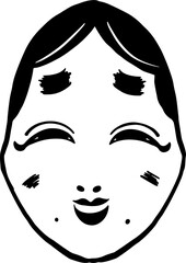 The Japanese mask  Art line image transparent background