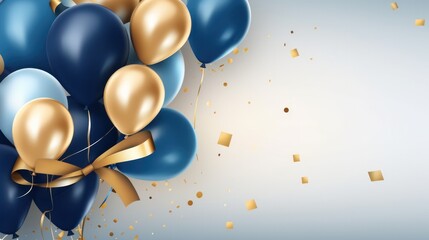 Abstract of celebration party banner with colorful color balloons background, Generative AI