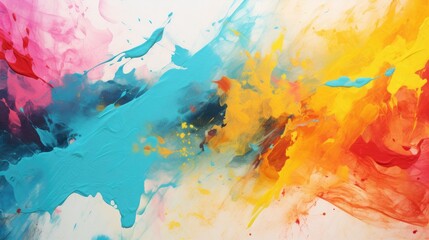 Obraz premium Illustration of colorful strokes on canvas. Oil, acrylic paint texture set. Abstract grungy backgrounds, light hand drawn messy pattern